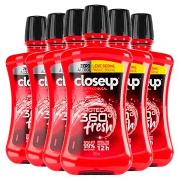 Imagem de Kit Antisséptico Bucal Close Up Red Hot Sem Álcool 500ml 6 Unidades