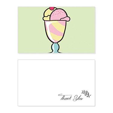 Imagem de Cereja doce xícara sorvete cartão de agradecimento aniversário saudação casamento apreciação