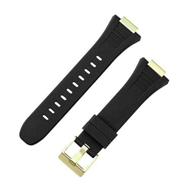 Imagem de KANUZ Pulseira de relógio de borracha para Apple Watch Band 44 45mm, para iwatc 8/7/6/5/4/SE Series Upgrade Mod Kit (Cor: Dourado, Tamanho: 44MM)