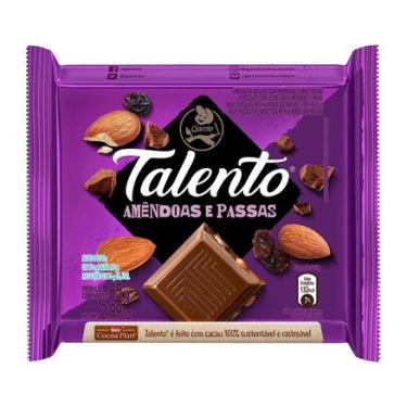 Imagem de Chocolate Talento Amemdoas E Passas 90g Garoto