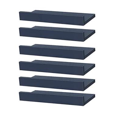 Imagem de Kit 6 Prateleiras Porta Quadros 60 x 10cm azul Suporte Invisível