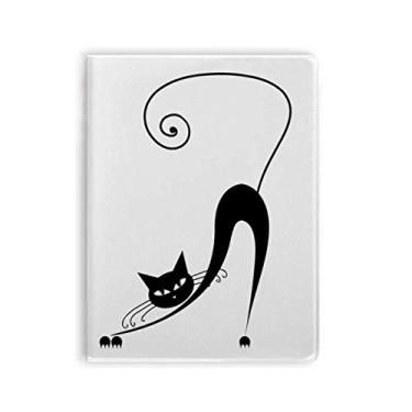 Imagem de Caderno de desenho de gato preto elástico Halloween Animal Art Silhouette Goma Diário capa macia Diário