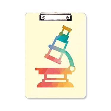 Imagem de Padrão de microscópio de desenho animado estampa química prancheta pasta bloco de escrita placa de apoio A4
