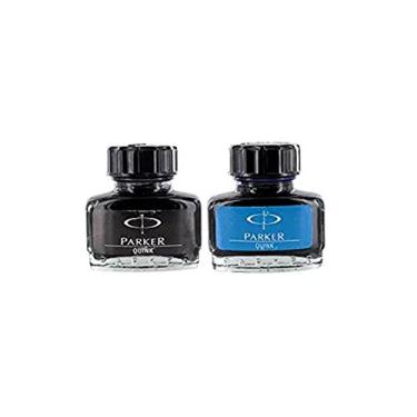 Imagem de Parker Frasco de tinta para caneta-tinteiro Quink - Azul 30 ml + Preto 30 ml - Pacote Combo