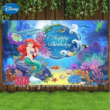 Imagem de Disney ariel pequena sereia princesa pano de fundo sob o mar sereia fotografia meninas festa de