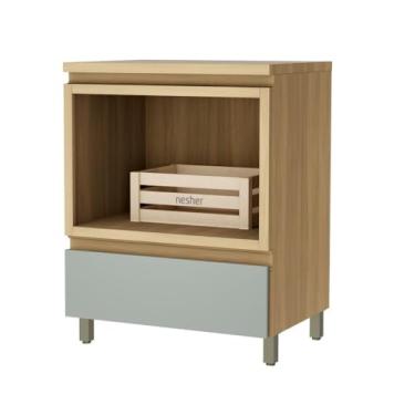 Imagem de Balcão p/Forno e Microondas Nesher Rainha Mdf Marrom Verde