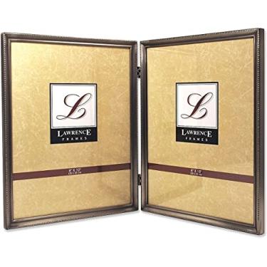 Imagem de Lawrence Frames Moldura dupla articulada de estanho antigo 11580D 20 x 25 cm - Design de borda de contas