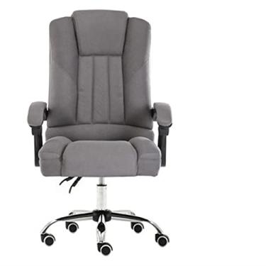 Imagem de Cadeira de escritório executiva ergonômica grande e alta com suporte giratório estofado de 181 kg, altura ajustável, apoio de cabeça e apoio de braço para escritório em casa, cinza