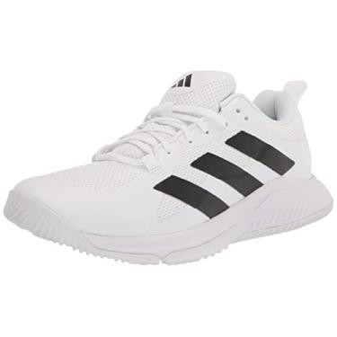 Imagem de adidas Tênis masculino Court Team Bounce 2.0 para uso interno, Branco/Preto/Branco, 43