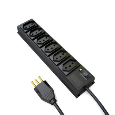 Imagem de Filtro De Linha 6 Tomadas Padrão Nbr14136-10A-100/240V 2P+T - Casa Das