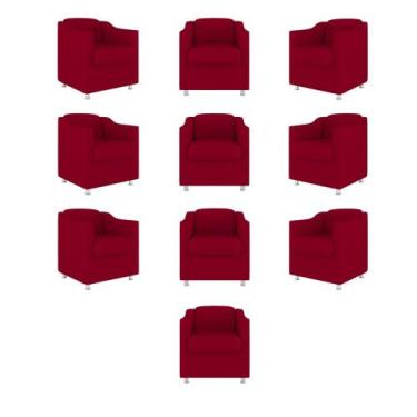 Imagem de Kit 10 Cadeiras Poltronas Decorativas Sala de Espera Clinica Tecido - 