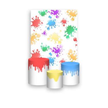 Imagem de Painel De Festa Vertical 1,50 x 2,20 + Trio De Capas Cilindro - Efeito
