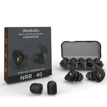 Imagem de Protetor Auricular Tampão Abafador Auditivo Dormir Cor Preto Imebobo