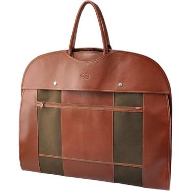 Imagem de Porta Terno Executivo HARRY em Couro c/ Nylon Galvani, Pinhão