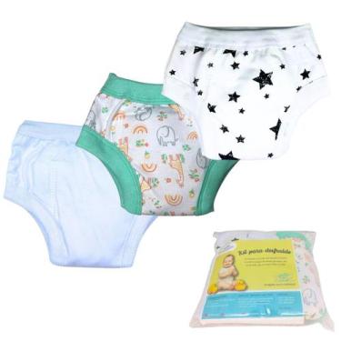 Imagem de Kit 3 Desfralde Bebê Treinamento SafariV / Branco / Estrela - Minha Es
