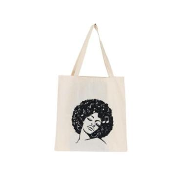 Imagem de Bolsa Feminina Ecobag  100% algodão Estampa BLK MUSIC - CARIOCA MAIS