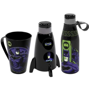 Imagem de Kit Especial do Batman com Garrafa Caneca e Garrafa Foguete Infantil P