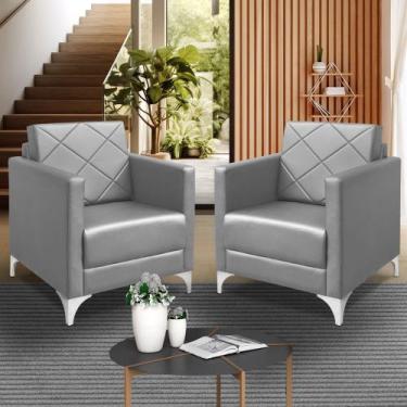 Imagem de kit 2 Poltrona Helena Decorativa Clinica e recepção tecido suede - SEL