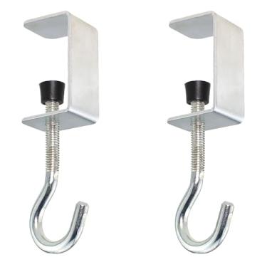 Imagem de Bxian 2 peças de 80 mm a 105 mm de comprimento, bolsa fixa, gancho de metal, prata, gancho de mesa, suporte de bolso para pendurar fones de ouvido e guarda-chuvas