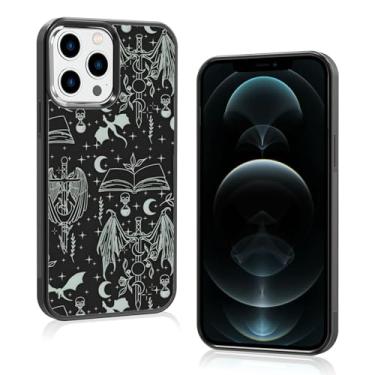 Imagem de Aesthetic Bookish Fantasy Capa de telefone fina compatível com iPhone 12 Pro Max 6,7 polegadas, proteção à prova de choque TPU vintage Dragon Wyverns amantes de livros Sage Swords capa de telefone
