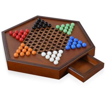 Imagem de Jogo de tabuleiro de damas chinês DecoWooo 15 Large com bolinhas de gu