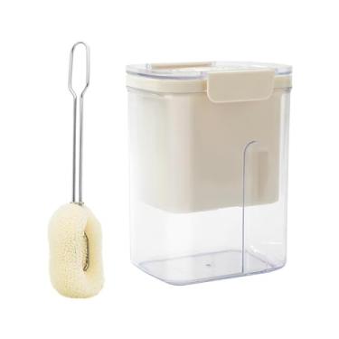 Imagem de ＫＬＫＣＭＳ Coador de iogurte grego filtro de malha fina com tampa ferramenta de cozinha reutilizável uso doméstico separador de soro de leite filtro de suco de