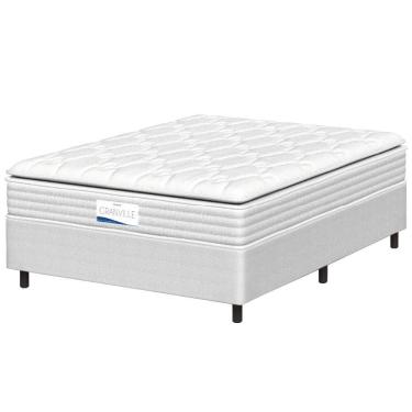 Imagem de Cama Box Casal Colchão Molas Ensacadas Granville Com Pillow Probel 138x188x66cm Branco