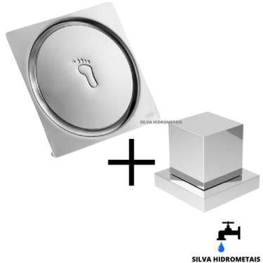 Imagem de Ralo Click Inteligente 10x10 Cm Quadrado Inox Acabamento Quadrado Regi