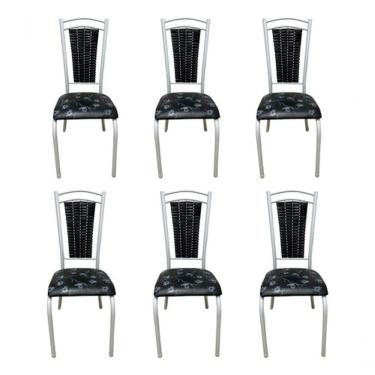 Imagem de Kit 6 Cadeiras Cozinha Aço Tubolar Confortável Jantar