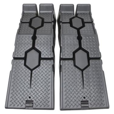 Imagem de INTBUYING Rampa De Manutenção Carro Para Suporte Troca Óleo, 2 Peças, Preta, Portátil, Plástico Alta Resistência, Com Degraus Antiderrapantes, Ferramenta Elevação Veículos, 1 Par (3 Toneladas)