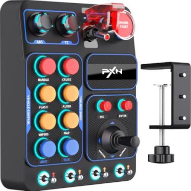 Imagem de PXN Button Box Multi-function Racing - 30 Programáveis, Iluminação RGB Personalizável, Compatível com PC, V9 GEN2, Simuladores de Corrida e Caminhões