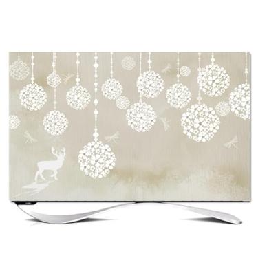 Imagem de Capa protetora de TV 81 a 203 cm, tecido jacquard elástico ultrafino à prova de poeira e design resistente a pelos de animais de estimação para Home Theater-Khaki||124.5-132.1 cm