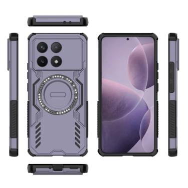 Imagem de Elubugod Capa compatível com Xiaomi Poco F6 Pro 5G, compatível com MagSafe, compatível com Xiaomi Redmi K70 23113RKC6C / K70 Pro 5G dissipação legal anti-queda capas de celular roxas