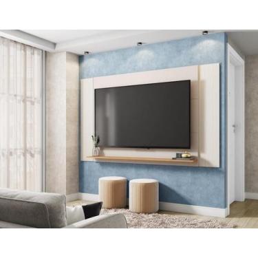 Imagem de Painel Para Tv Até 65 Polegadas 3 Em 1 Jace Bege - Caemmun