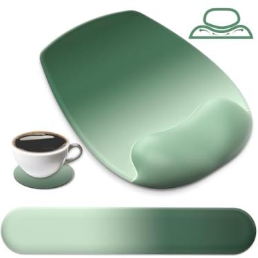 Imagem de AKIT Novo mouse pad ergonômico com descanso de pulso para teclado de computador, tapete de pulso de gel macio, tapete de mouse, tapete de mouse, tapete de jogos, para escritório, acessórios de mesa