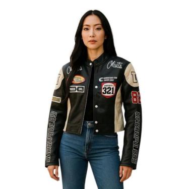 Imagem de Jaqueta Feminina material sintético Modelo Motoqueira Curta Muts - Rog