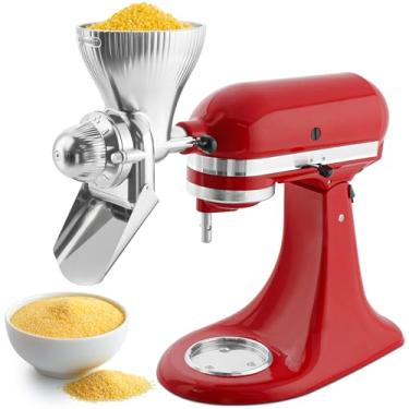 Imagem de Acessório de moedor de grãos para batedeira KitchenAid com moedor de farinha de 12 níveis de moagem, moedor de grãos adequado para moer trigo, milho, aveia, trigo sarraceno, painço e outros cereais