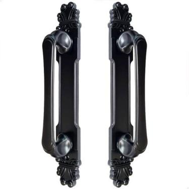 Imagem de Puxador Duplo Mozart 215Mm Preto Fosco Porta Pivotante