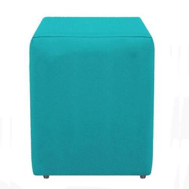 Imagem de Puf Dado Quadrado Suede ul Turquesa Decorativo Para Sala - Decore.Com