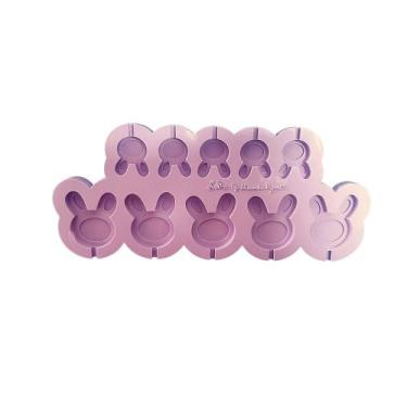 Imagem de L27 Molde de silicone pirulito coelho páscoa rosto para decorar - conf
