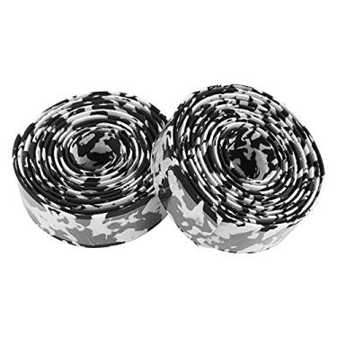 Imagem de Domary Fita de Bicicleta de Bicicleta de Bicicleta de Estrada e Eva Road, Embrulho de Alça Resistente a Lágrimas Com Ventilação e Prova de Skid, para Entusiastas do Ciclismo (Branco preto)