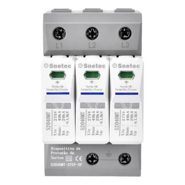 Imagem de Snetec, DPS Snetec Protetor Contra Raios 275Vca 20/40kA Trifásico 3P