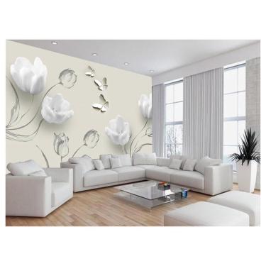 Imagem de Papel De Parede 3D Floral Textura Sala Flores 3,5M Xfl346