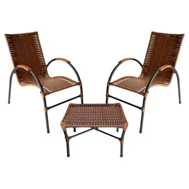 Imagem de Conjunto De Mesa De Centro E 2 Cadeiras ônix área Externa Argila