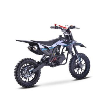 Imagem de Mini Moto Cross Mxf 49cc Ferinha Motor 4t Partida Eletrica, Azul