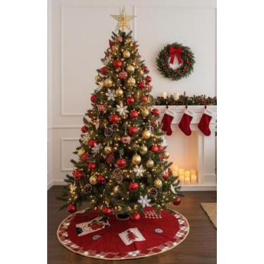 Imagem de Saia Base Tapete De Árvore De Natal Tecido Enfeite 60cm - Rio Master