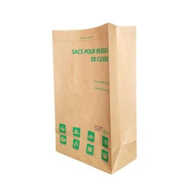 Imagem de Saco de papel compostável de cozinha saco de resíduos de alimentos resistente a vazamentos 300 sacos saco orgânico - axGear