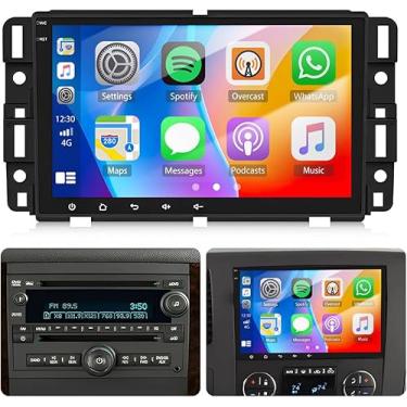 Imagem de Atualização estéreo de rádio automotivo Android 13 para Chevy Express 2500 3500 4500 2008-2024 tela sensível ao toque de 8 polegadas GPS Navi Head Unit Rádio Double Din com Carplay sem fio e Android