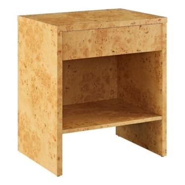 Imagem de Mesa de cabeceira Hudson Burl Wood 1 gaveta com prateleira natural