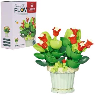 Imagem de Blocos De Montar Flores No Vaso Jasper 163 Peças - Castela